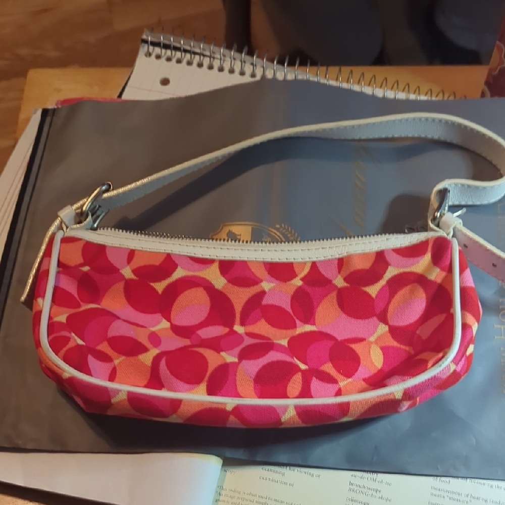 Celine Pink and Red Patterned Shoulder Bag Almost In New Condition